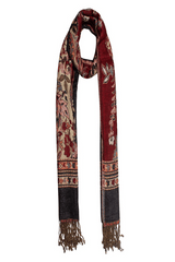 Crimson Bloom Paisley Jacquard Scarf