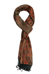 Rich Forest Paisley Jacquard Scarf