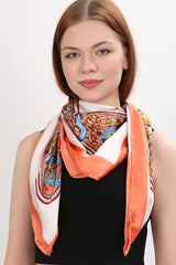 Bandana Women's Fashion chain Pattern Large Square Hair Scarf for Women