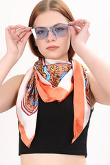 Bandana Women's Fashion chain Pattern Large Square Hair Scarf for Women