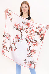 Square Floral Head Scarves for Women Hair Bandanas