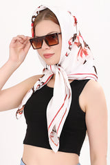 Square Floral Head Scarves for Women Hair Bandanas