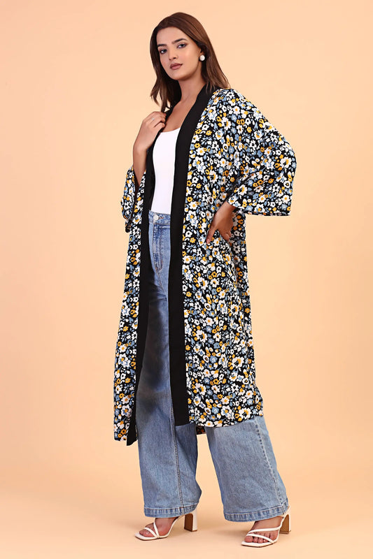 Long Floral kimono cover up