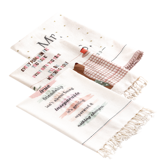 Quotes | Mr & Mrs Designed, Soft and Super Absorbent Dish Towels, Pack of 3