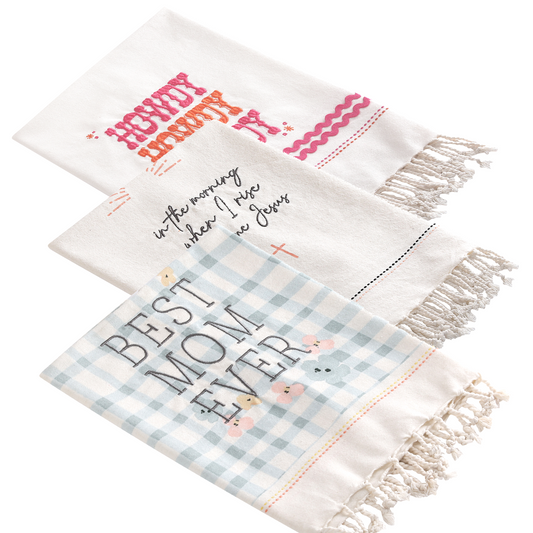 Mini Apparels Pack of 3 Best Mom Ever Towel | Cute Towels Set