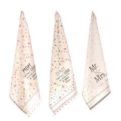 Mini Apparels Kitchen towel set | Mr & Mrs Designed, Soft and Super Absorbent Dish Towels, Pack of 3