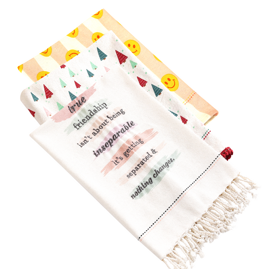 Mini Apparels Pack of 3 Smiley print | Christmas tree designed | Kitchen Dish Towel Set