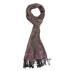 Enchanting Bronze Paisley Jacquard Scarf
