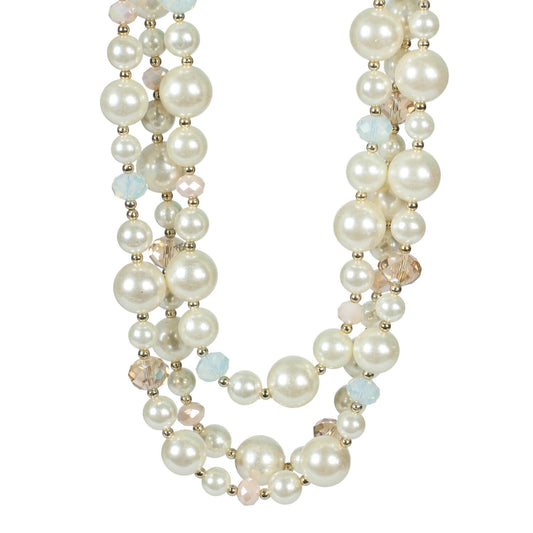 Celestial Pearl Crystal Charm Necklace