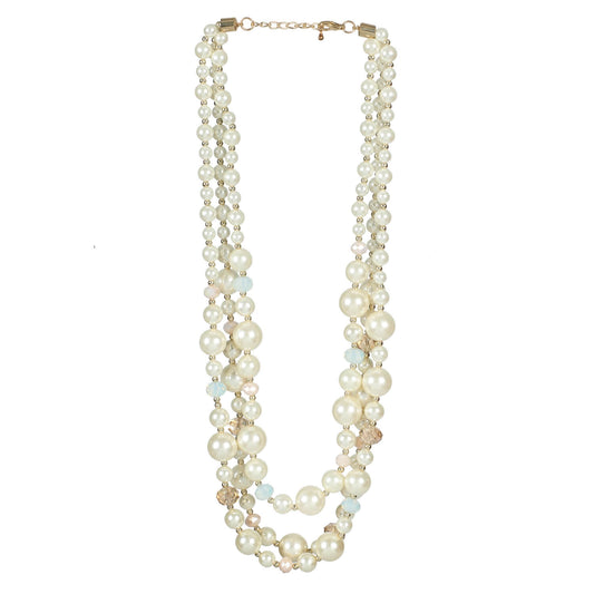Celestial Pearl Crystal Charm Necklace