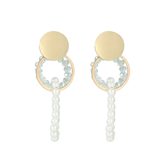 Elegant Pearl Circle Radiance Earrings