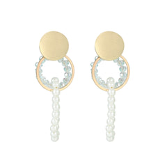 Elegant Pearl Circle Radiance Earrings