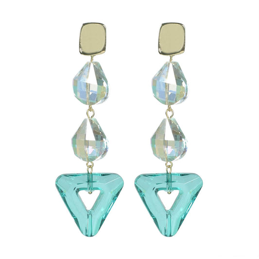 Earrings Gemstone Trapezium Luster