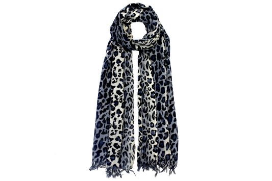 Charcoal Leopard Grace Scarf