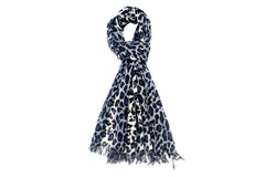 Charcoal Leopard Grace Scarf