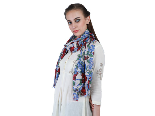Playful Rose & Blue Magic Scarf
