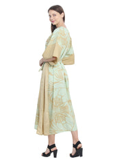 Green floral Maxi Kaftan Dress