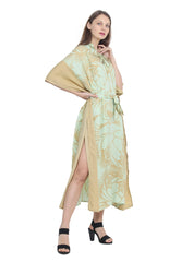 Green floral Maxi Kaftan Dress