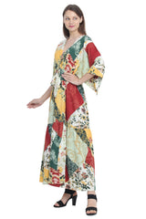 Tropical Floral Kaftan maxi Dress