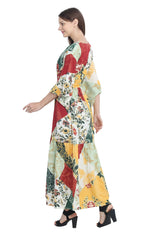 Tropical Floral Kaftan maxi Dress