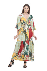 Tropical Floral Kaftan maxi Dress