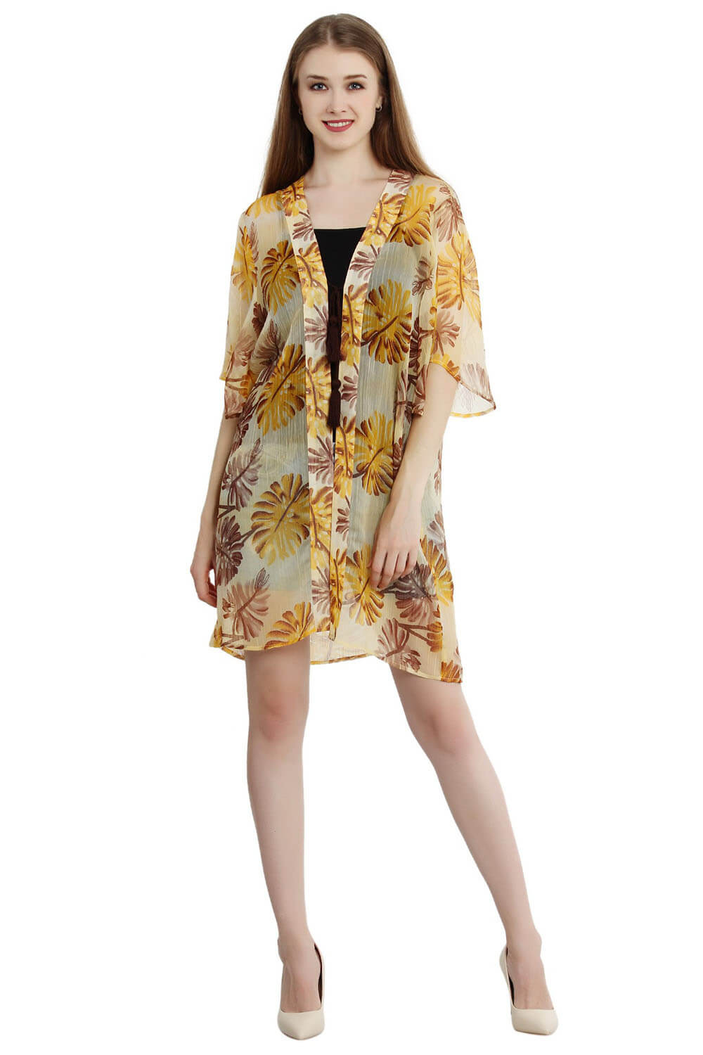 Floral Fiesta Mid-Length Kimono