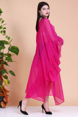 Ruffle pink Frill Kaftan