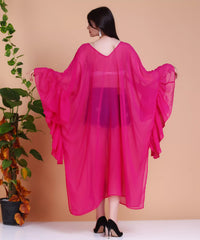 Ruffle pink Frill Kaftan