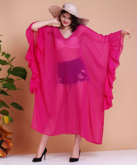 Ruffle pink Frill Kaftan