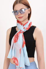 Women scarf shawl Flowers printing sun protection casual