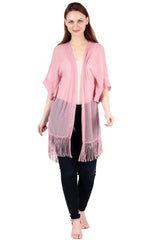 Pink Fringe Kimono