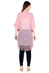 Pink Fringe Kimono