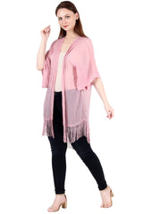Pink Fringe Kimono
