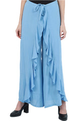 Tranquil Tide Blue Ruffle Hem Pant