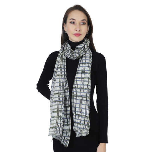 Radiant Geometric Grid Scarf