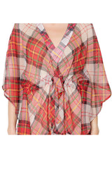 Women’s Red Checks Beach kaftan dress