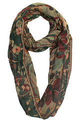 Botanical Floral Print Paisley Jacquard Scarf