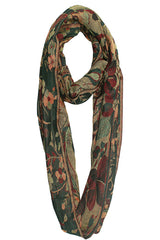 Botanical Floral Print Paisley Jacquard Scarf