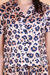 Silk Leopard Print Pajama Set