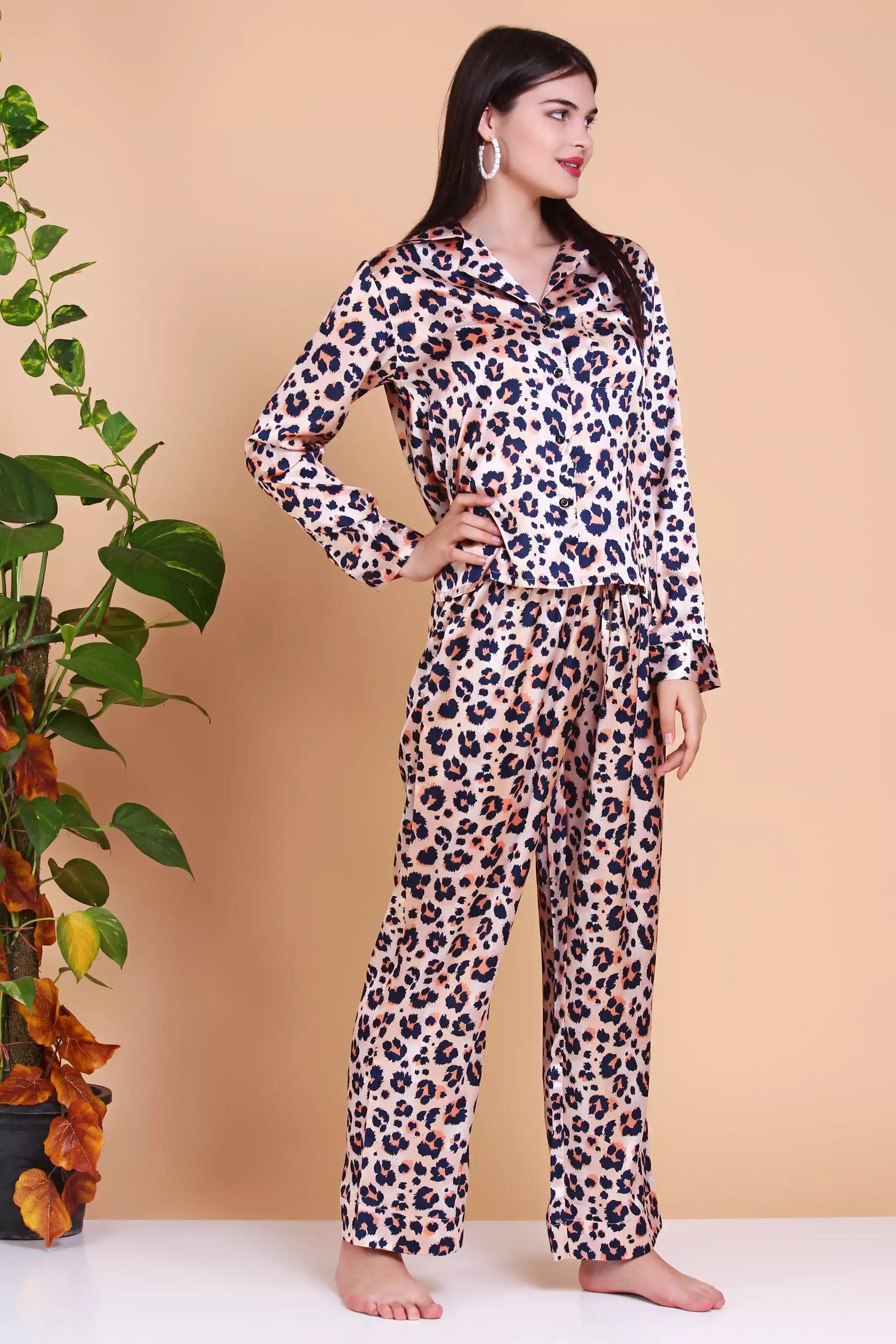 Leopard Silk Pajamas set