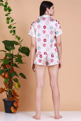 Donut Print Short Sleeve Printed pajama set