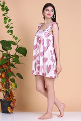 Cute heart cami dress satin dress