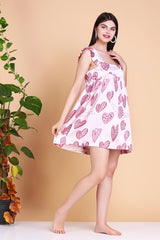 Cute heart cami dress satin dress