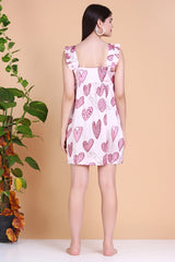 Cute heart cami dress satin dress
