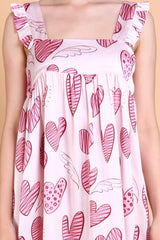 Cute heart cami dress satin dress