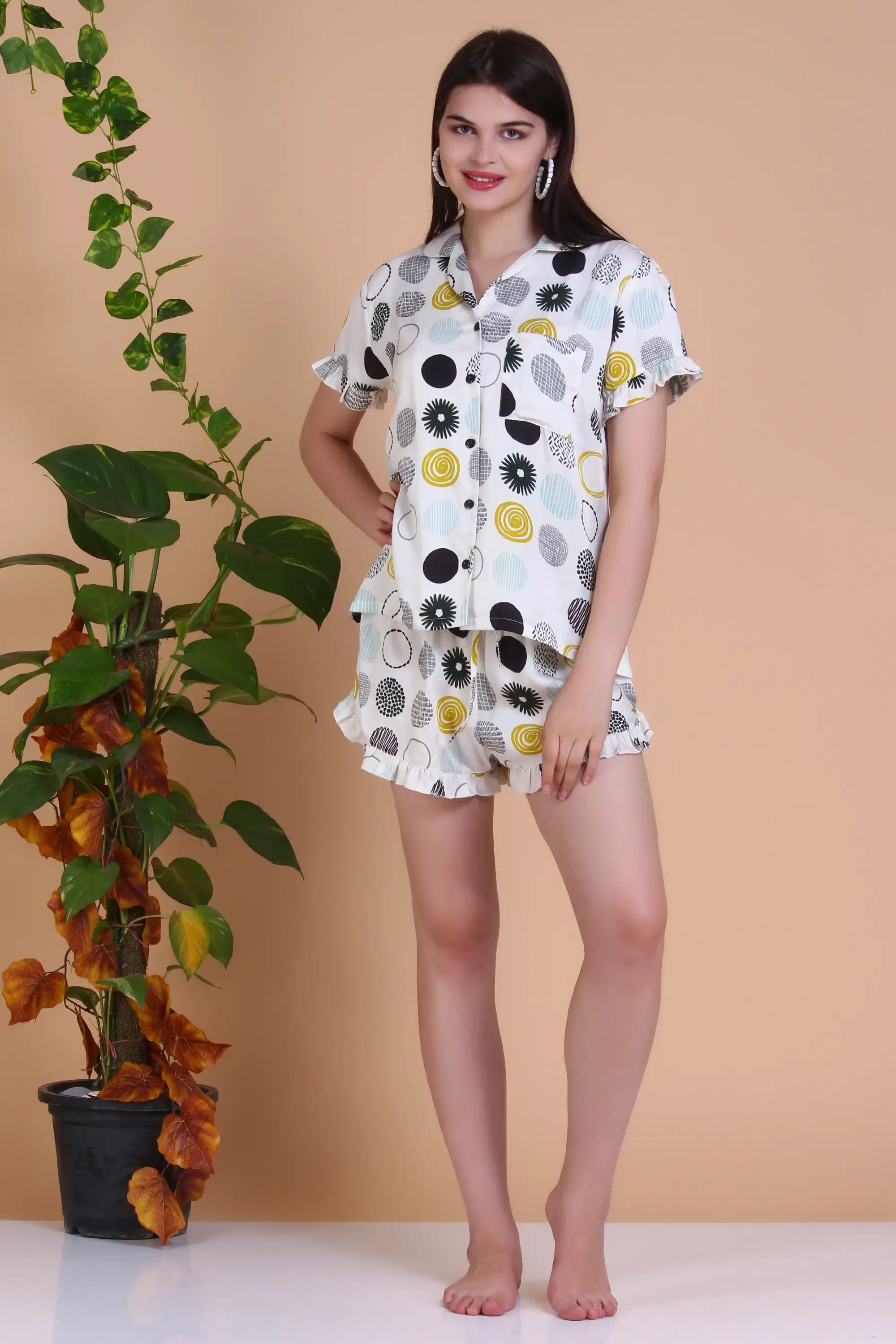 Shorts frill PJ sleep set