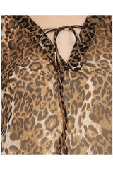 Brown Leopard print Kaftan Dress