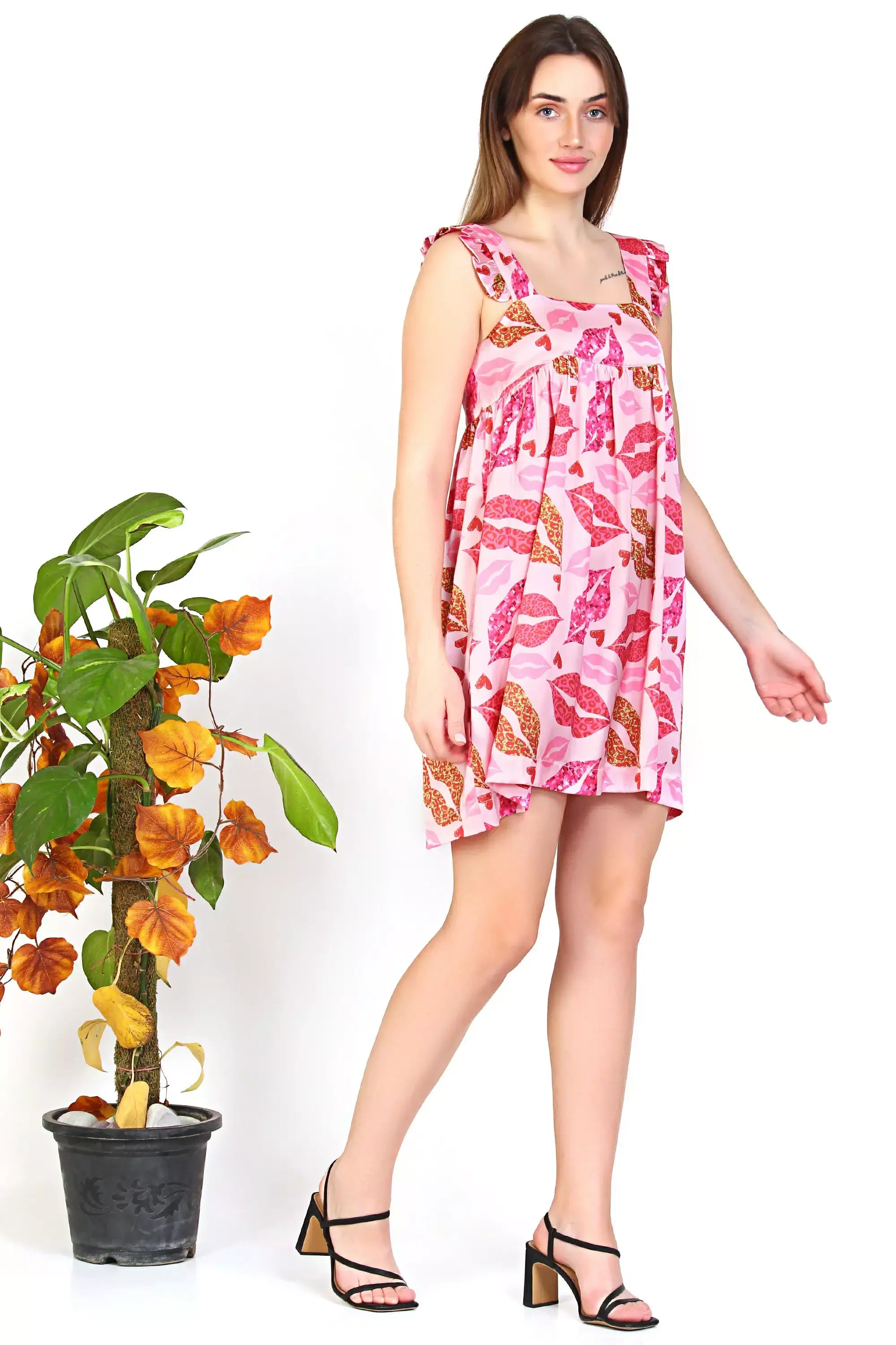 Sexy Sleepwear lips Print design cami