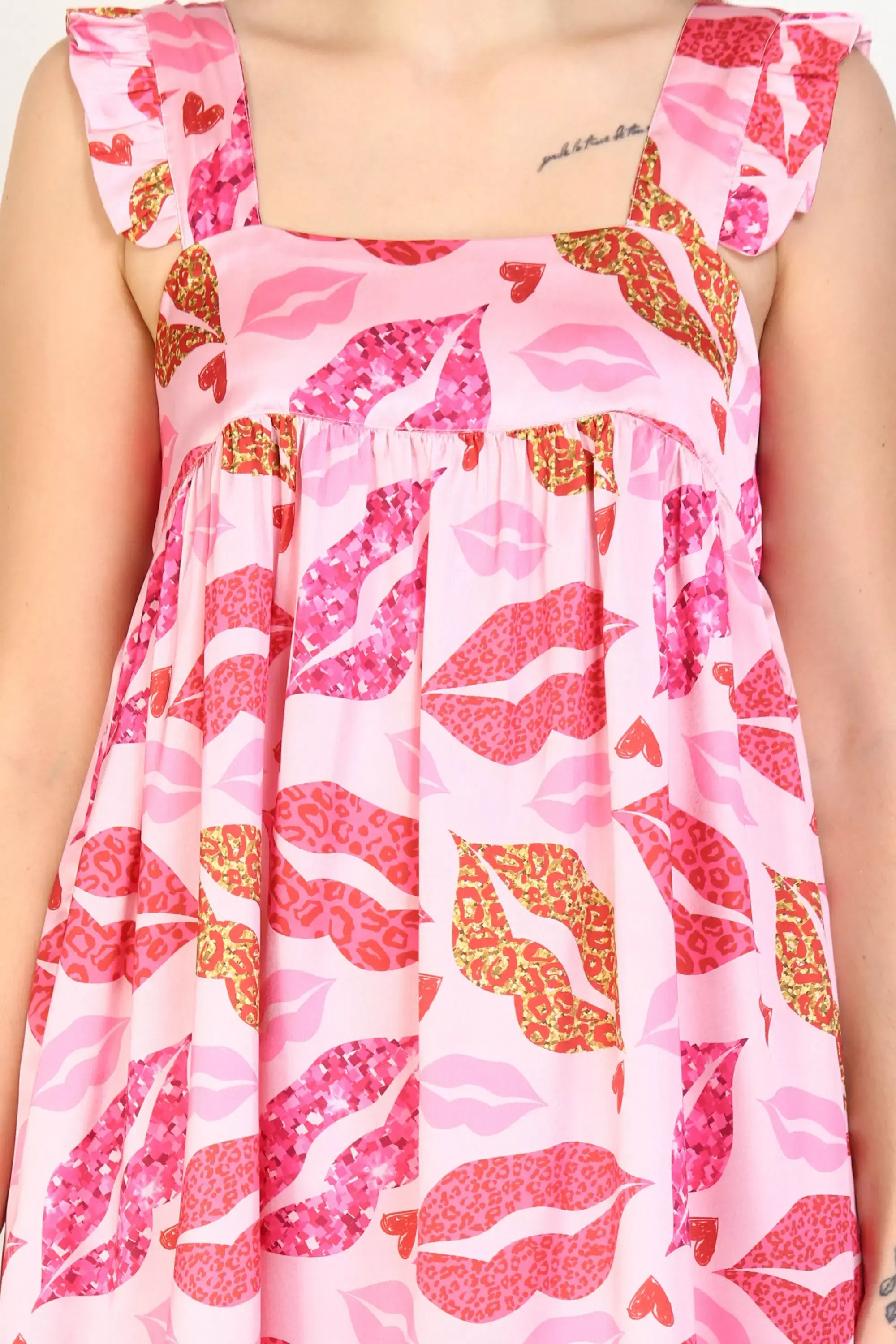 Sexy Sleepwear lips Print design cami