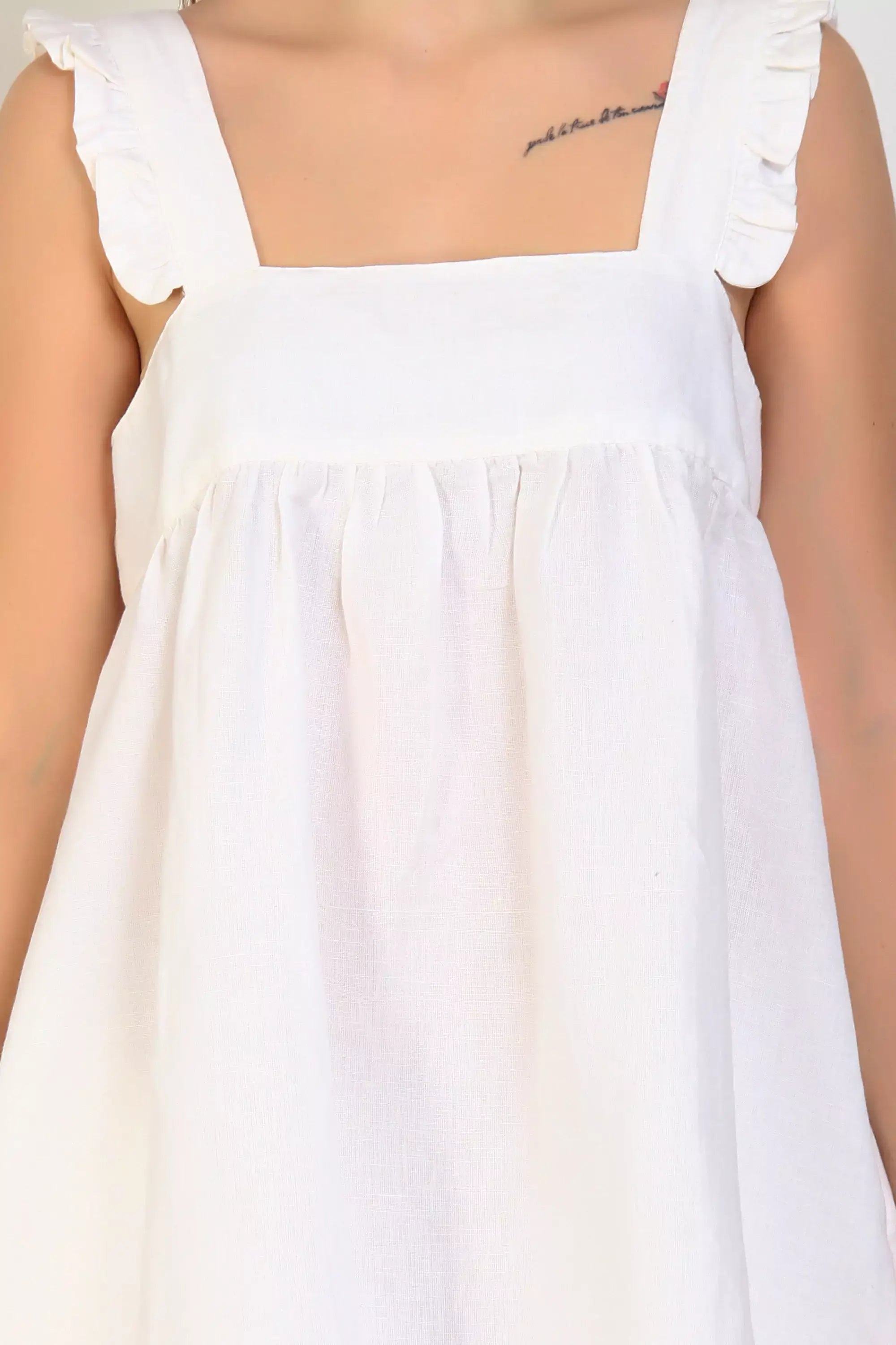 White cami cotton dress for Women